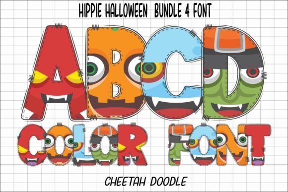 Hippie Halloween: A Color Font Bundle for Creative Design
