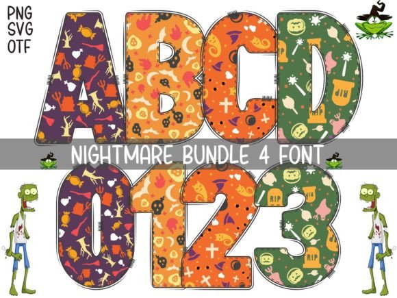 Nightmare: A Colorful Font for Halloween & Horror Design