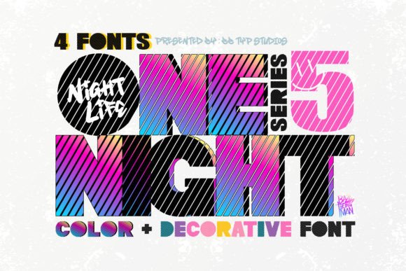 One Night 5: Elevate Your Designs with Retro Color Typography