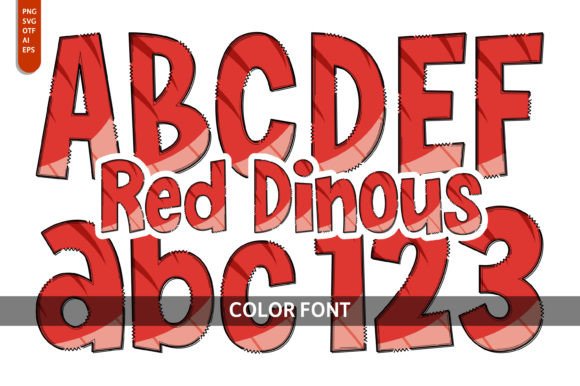 Red Dinous: Igniting Design with a Fierce Color Font